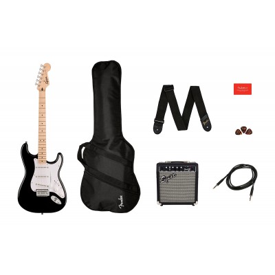 SQUIER SONIC STRATOCASTER PACK MN BLACK Гітарний набір з електрогітарою 