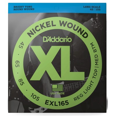 D'Addario EXL165 XL NICKEL WOUND BASS (45-105) Струни для бас-гітари