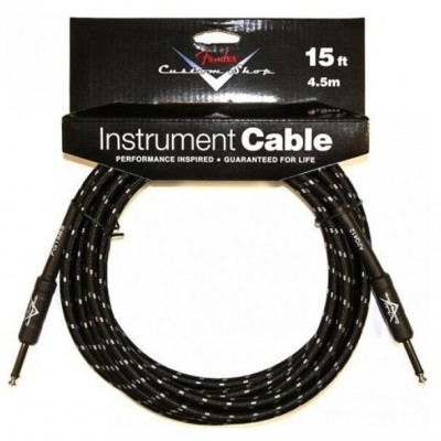 FENDER CUSTOM SHOP CABLE 15' BLACK TWEED Инструментальный кабель 