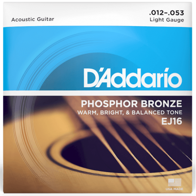 D'Addario EJ16 PHOSPHOR BRONZE (12-53) Струни для акустичної гітари