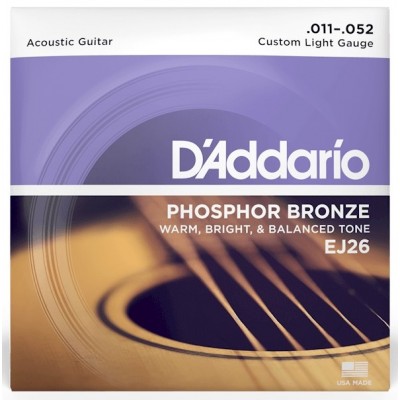 D'Addario EJ26 PHOSPHOR BRONZE  (11-52) Струни для акустичної гітари